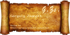 Gergely Zsanett névjegykártya